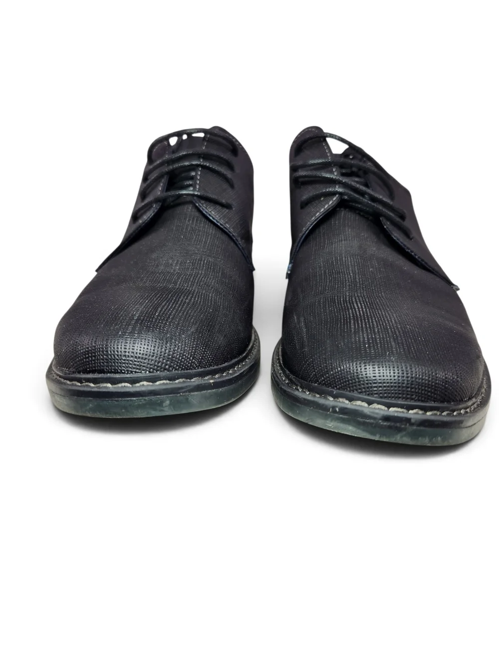 Steve Madden M-Marty Men's Black PU Plain Toe Derby Dress Shoes Size 10 Lace Up